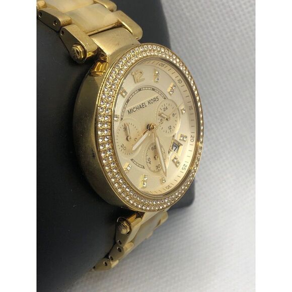 Michael Kors MK5632 Women's Stainless Steel Analog Champange Dial Watch LP121 - Picture 3 of 9